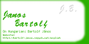 janos bartolf business card